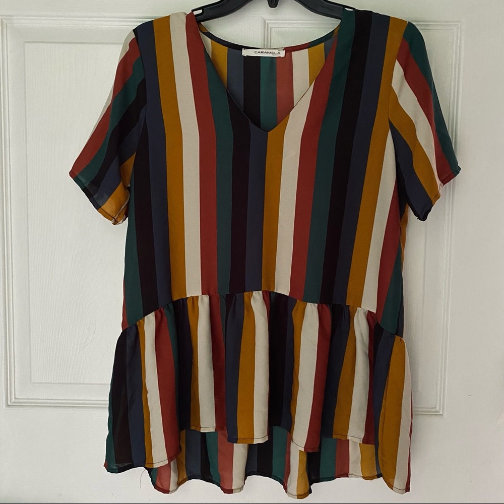 Striped Peplum Top